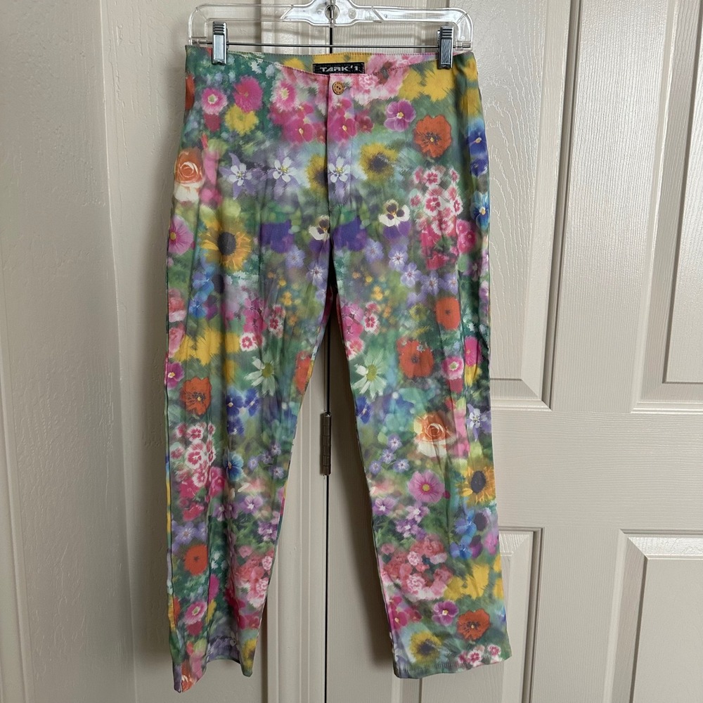 Tark'1 Paris Brigitte Floral Print Trousers Made in France Size T5 Large